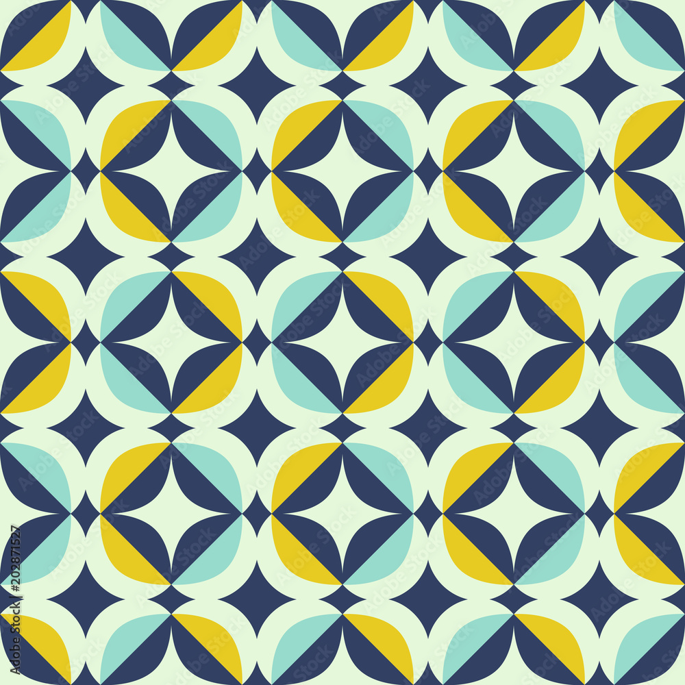 Poster seamless retro pattern in scandinavian style with geometric elements