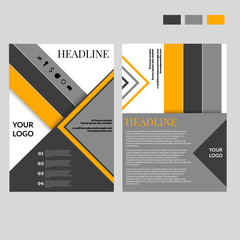 A4 brochure design orange and gray color eps 10