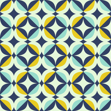 seamless retro pattern in scandinavian style with geometric elements