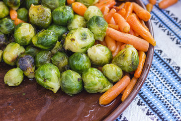 marinated brussels sprouts and carrots