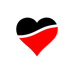 black red heart split vector logo