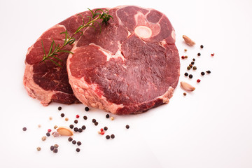 Obraz premium fresh lamb meat on a white background