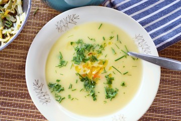 Dense celery mixed soup.