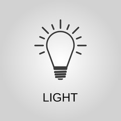 Light icon. Light symbol. Flat design. Stock - Vector illustration