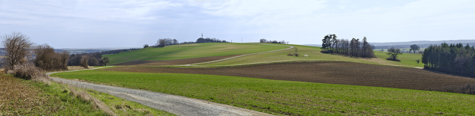 Fototapeta na wymiar panoramic view of a spring landscape