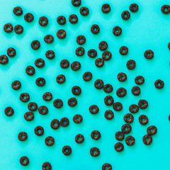 a pattern of round chocolate corn circles for Breakfast