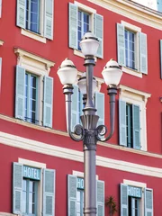 Fototapeten Mediterranes Europa NICE, FRANCE, FRANCE, on March 6, 2018. The beautiful stylish lamp decorates Massena Square  © Elena Belyaeva