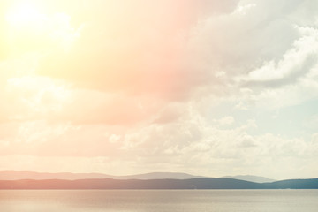 Blue Mountains river, sea, ocean, lake, clouds wallpaper