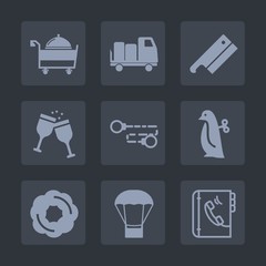 Premium set of fill icons. Such as wine, steel, winery, alcohol, transport, penguin, delivery, children, dessert, truck, sweet, transportation, red, service, animal, sign, wineglass, card, internet