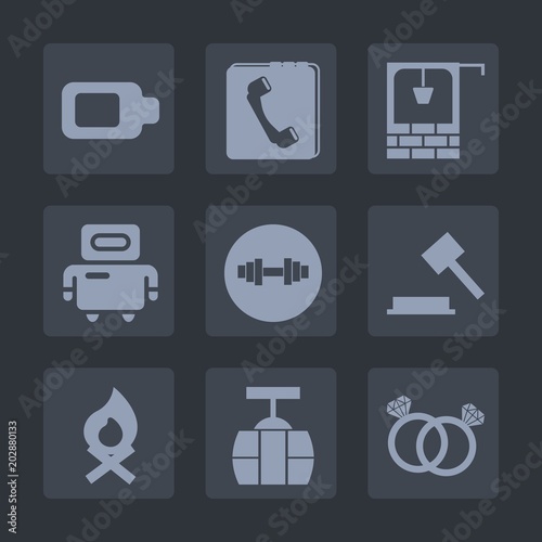 Premium Set Of Fill Icons Such As Equipment Judge Electricity