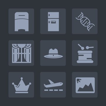 Premium set of fill icons. Such as instrument, home, travel, cold, bedroom, dna, hotel, furniture, medical, queen, freezer, medicine, airport, kitchen, food, drum, window, airplane, bed, hat, musical