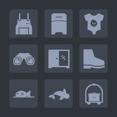 Premium set of fill icons. Such as furniture, food, apron, home, cook, house, cooking, boy, meat, seafood, clothing, tool, cabinet, equipment, newborn, white, modern, wear, room, binocular, travel