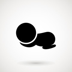 Baby icon. Sleeping baby silhouette, stylized logo. Cute simple vector illustration.