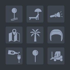Premium set of fill icons. Such as work, pin, location, relaxation, bulb, city, lamp, object, holiday, chair, transport, web, sign, electric, equipment, cargo, car, travel, navigation, belt, red, drop