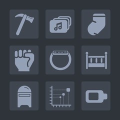 Premium set of fill icons. Such as music, letter, winter, time, equipment, post, gadget, concept, business, internet, envelope, data, spanner, smart, people, energy, hand, document, mail, warm, repair