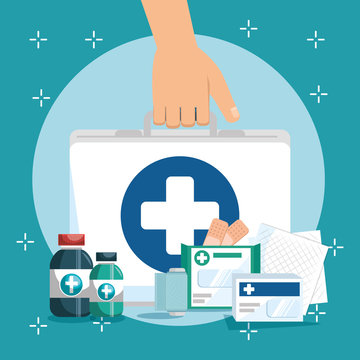 medical service set icons vector illustration design
