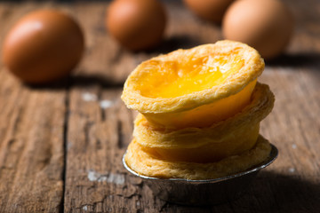 Egg Tart and custard cream sweet dessert