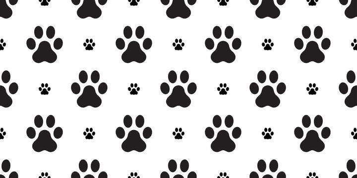 dog paw seamless pattern vector french bulldog isolated wallpaper background white