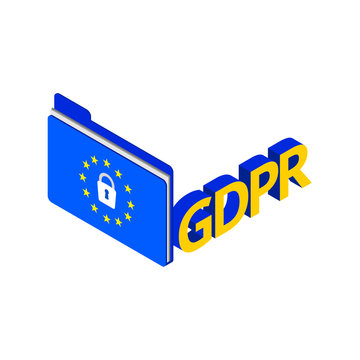 General data protection relation vector isometric illustration. GDPR