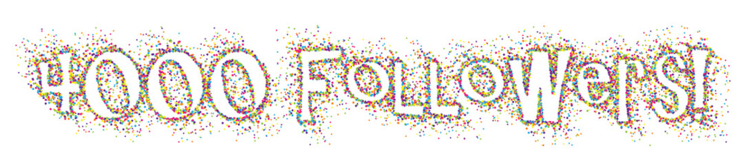 Obraz premium 4,000 FOLLOWERS colourful dots banner