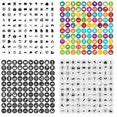 100 post and mail icons set vector in 4 variant for any web design isolated on white