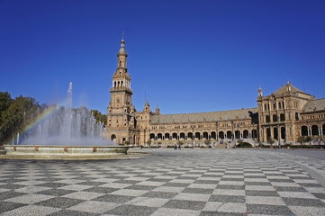 Spain, Andalusia, city of Seville, Plaza de Espana