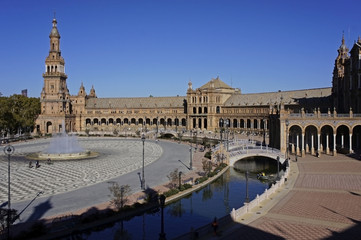Fototapeta na wymiar Spain, Andalusia, city of Seville, Plaza de Espana