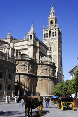 Naklejka na ściany i meble Spain, Andalusia, city of Seville, La Giralda, the bell tower of the cathedral