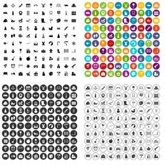 Fototapeta na wymiar 100 preschool education icons set vector in 4 variant for any web design isolated on white