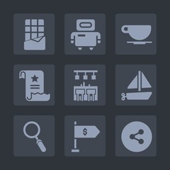 Premium set of fill icons. Such as machine, transportation, file, sweet, media, coffee, technology, toy, robotic, office, digital, dark, ship, sign, internet, zoom, future, android, espresso, brown