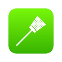 Swatter icon green vector isolated on white background