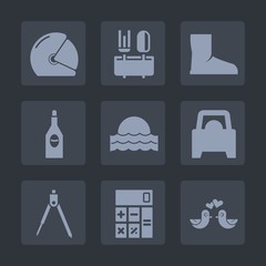 Premium set of fill icons. Such as red, wine, alcohol, instrument, meal, bird, bike, light, motorcycle, menu, drink, glass, boot, nature, accounting, engineering, sunrise, sunset, business, love, dove