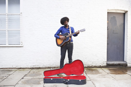 Portrait of a black British Street Performer 
