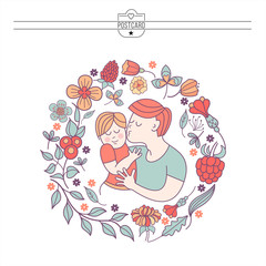 Best daddy. Fathers day. Vector illustration.