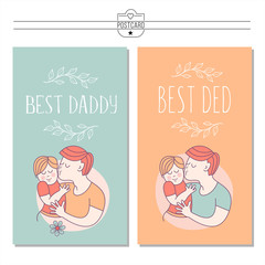 Best daddy. Fathers day. Vector illustration.