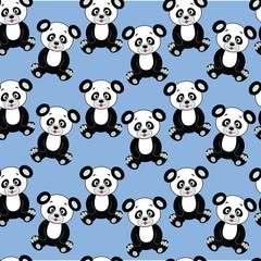 Naklejka premium seamless panda pattern. vector illustration