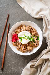 pork rice bowl with egg (Donburi) - japanese food