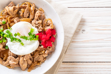 pork rice bowl with egg (Donburi) - japanese food
