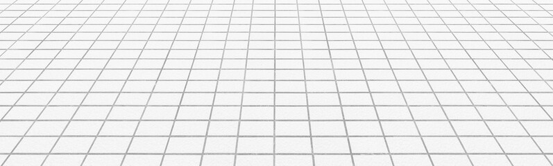 Panorama of Interior white tile floor background