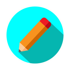 Pencil Icon Vector. Perfect pictogram illustration on blue background.