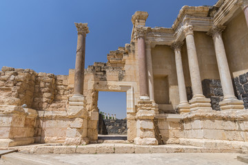Ruins of Decapolis city of Scythopolis, Bet She'an National Park, Israel, Middle East.