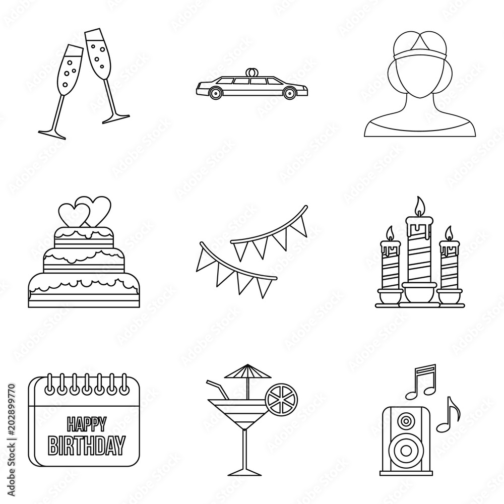 Wall mural women share icons set. outline set of 9 women share vector icons for web isolated on white backgroun