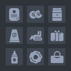 Premium set of fill icons. Such as cake, machinery, gift, tasty, plastic, traffic, protein, industry, delicious, sport, equipment, brown, healthy, holiday, bag, identity, box, id, sweet, element, food
