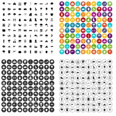 100 rain icons set vector in 4 variant for any web design isolated on white