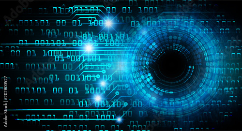 Binary Circuit Board Future Technology Blue Eye Cyber
