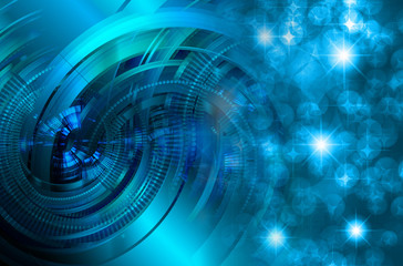 binary circuit board future technology, blue eye cyber security concept background, abstract hi...