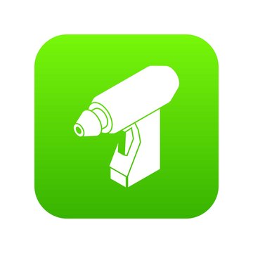 Manual welding torch icon green vector isolated on white background