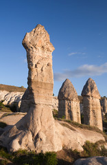 Unique geological formations in Cappadocia, Anatolia, Turkey