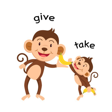 Opposite give and take vector illustration