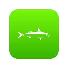 Fish icon digital green for any design isolated on white vector illustration